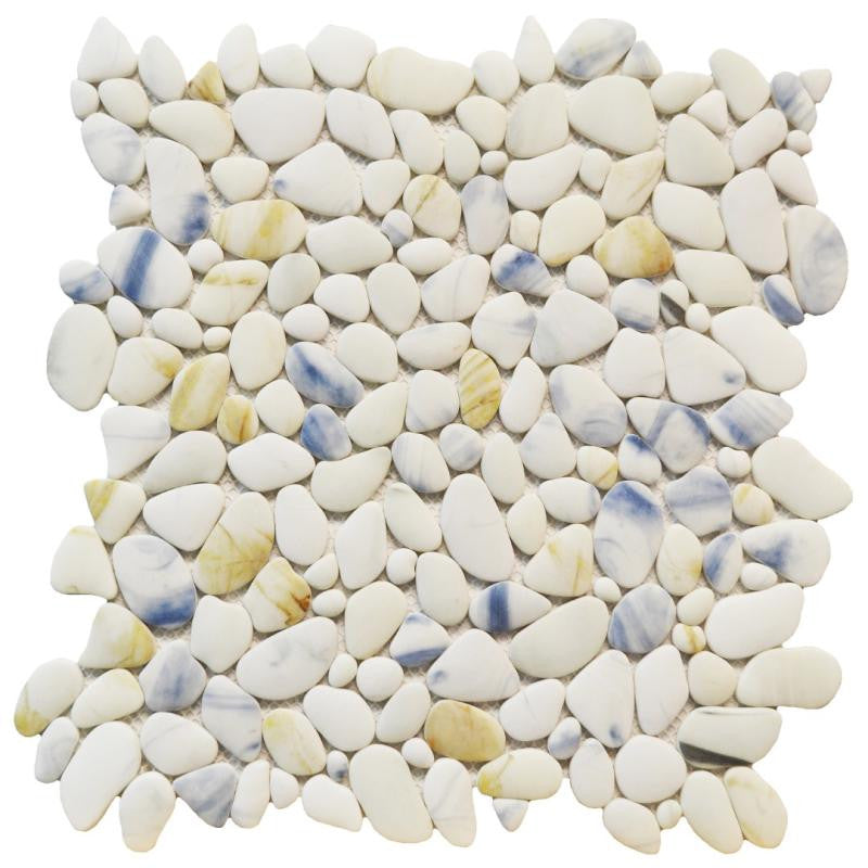 Blue Glass Pebble Mosaic Tile 12x12 Sheet