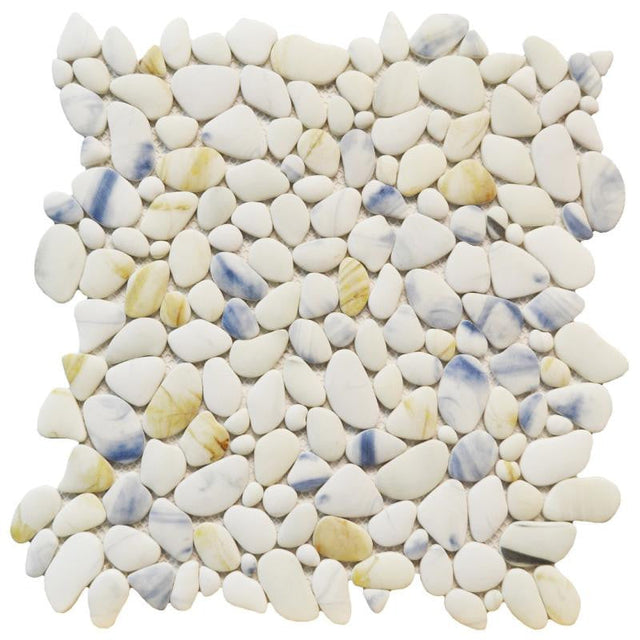 Blue Glass Pebble Mosaic Tile 12x12 Sheet
