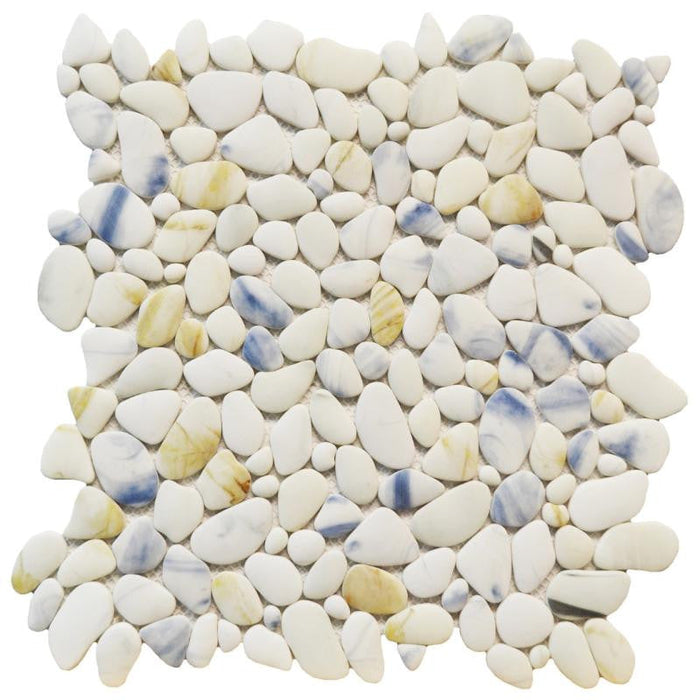 Blue Glass Pebble Mosaic Tile 12x12 Sheet 1