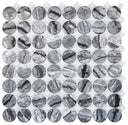 Charcoal Marble Penny Round Glass Mosaic Tile 12x12
