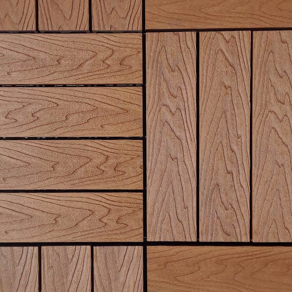 Composite Wood Look Interlocking Deck Tiles