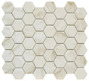 Regal Beige Hexagon Glass Mosaic Tile 14x12 Sheet