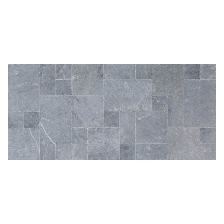 Blue Stone French Pattern Set Marble Tiles — Sand Blasted Brushed Soft Edge