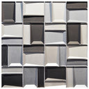Faceted Graphite 12x12 Glass Mosaic Tile