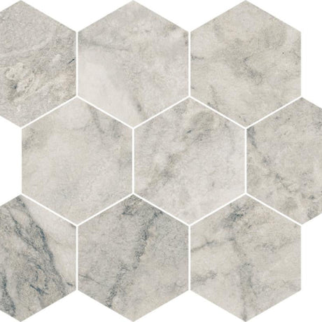 Nature Calacatta Vagli 4" Hex Porcelain Mosaic Tile 12x12 Sheet