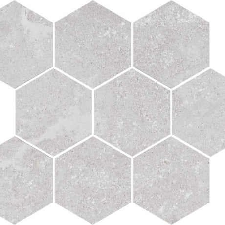 Chamonix White 4" Hexagon Porcelain Mosaic Tile 12x12