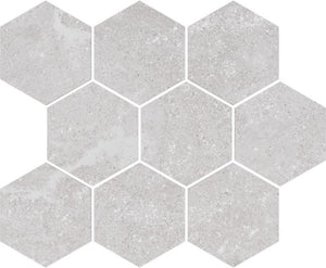 Chamonix White 4" Hexagon Porcelain Mosaic Tile 12x12