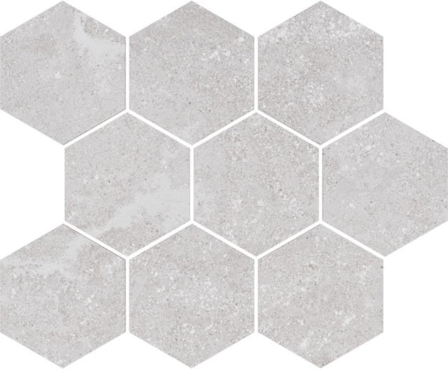 Chamonix White 4" Hexagon Porcelain Mosaic Tile 12x12