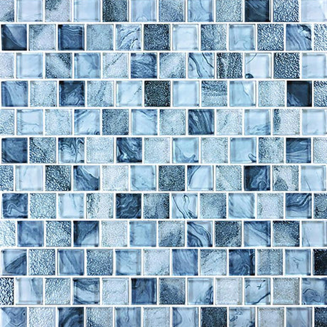 Arctic Blue 1x1 Glass Mosaic Tile 12x12 Sheet
