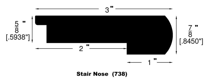 Engineered Hardwood Moldings - Oak Herringbone - Gunstock — Flush Stair Nose