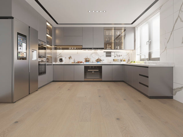 Westport White Oak Engineered Hardwood Flooring in Mohave — installed