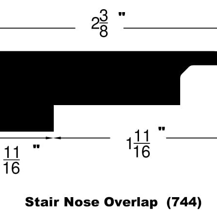 Engineered Hardwood Moldings -3/8 Hickory Plus - Stone Gray in Overlap Stair Nose