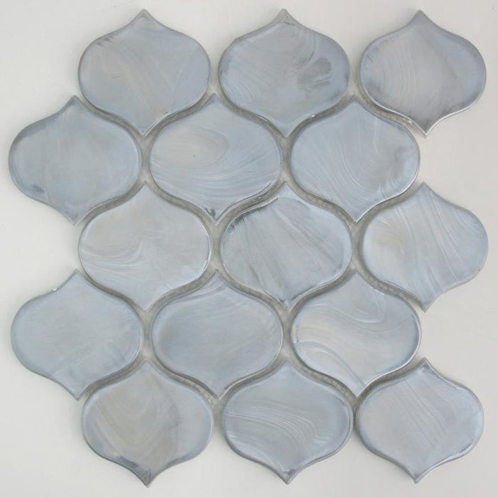 Oyster Shell Teardrop Glass Mosaic Tile 12x12 1