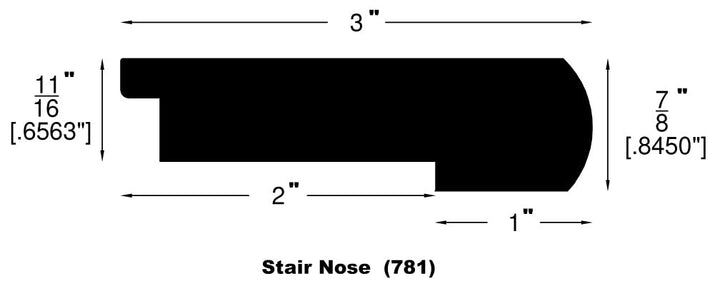 Hardwood Moldings - Timber Oak - Smokey Mountain — Flush Stair Nose