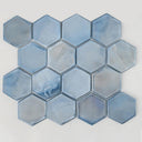 Oyster Ocean 3" Hex Glass Mosaic Tile 12x12