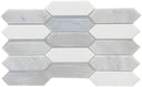 Snow Pearlescent Picket 14x10 Glass Mosaic Tile