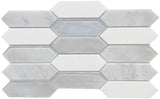 Snow Pearlescent Picket 14x10 Glass Mosaic Tile