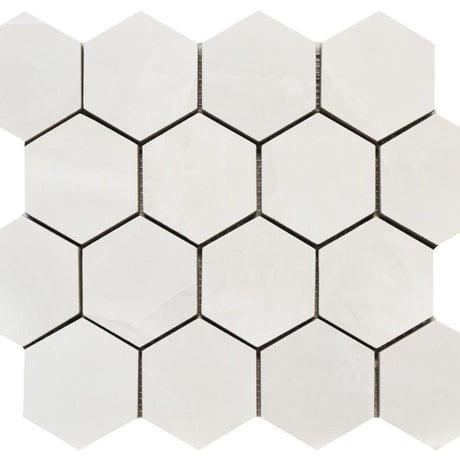 Era Elegant White 3" Hex Matte Porcelain Mosaic Tile 12x12