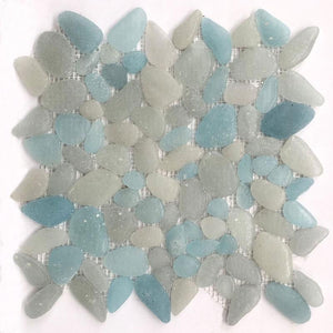 Liquid Rocks Clearwater Glass Mosaic Tile 12x12 Sheet