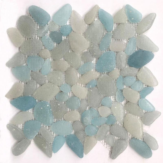 Liquid Rocks Clearwater Glass Mosaic Tile 12x12 Sheet