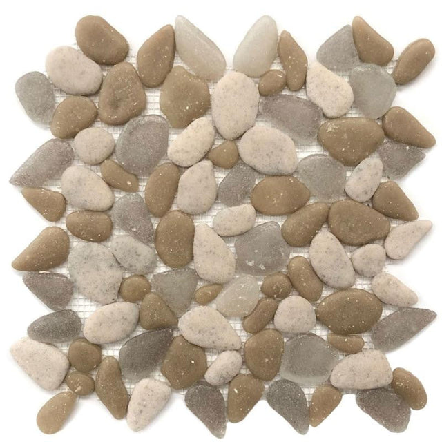 Liquid Rocks Sandstones 12x12 Glass Pebble Mosaic Tile