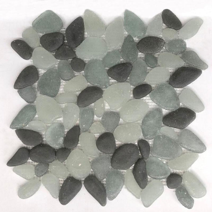 Liquid Rocks Moonstone 12x12 Glass Pebble Mosaic Tile 1