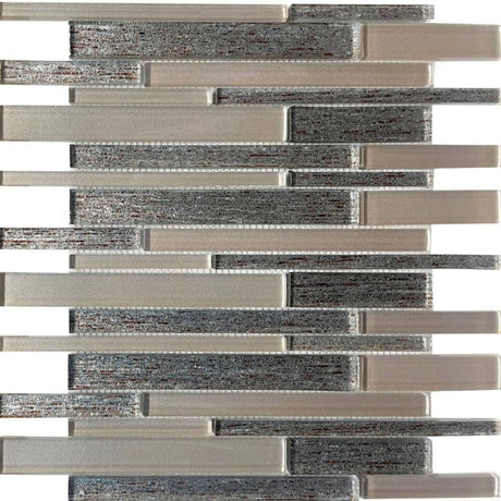 Mocha Linear Glass Mosaic Tile 12x12 Sheet