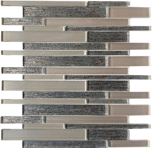 Mocha Linear Glass Mosaic Tile 12x12 Sheet