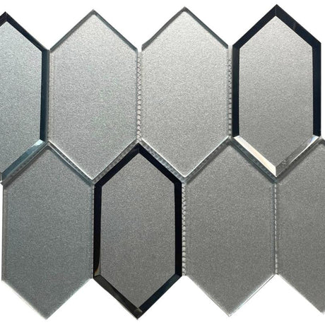 Silk White Hex Mirror Glass Mosaic Tile 12x12 Sheet