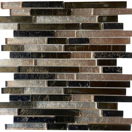 Autumn Linear Glass Mosaic Tile 12x12 Sheet