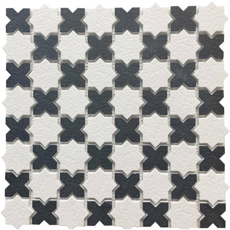 Black and White Checkerboard Glass Mosaic Tile 12x12 Sheet