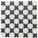 Black and White Checkerboard Glass Mosaic Tile 12x12 Sheet