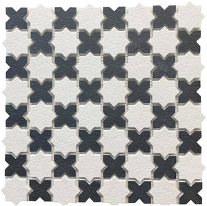 Black and White Checkerboard Glass Mosaic Tile 12x12 Sheet