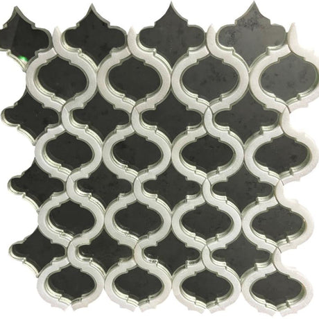 Antique Moroccan Mirror and Marble Mosaic Tile 12x12 Sheet