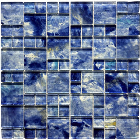 Abstract Ocean Glass Mosaic Tile 12x12 Sheet