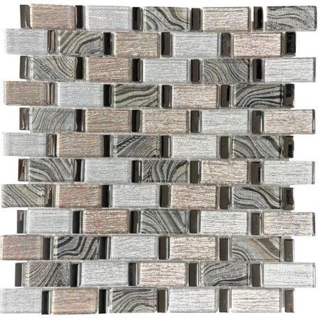 Rock Wind Glass Mosaic Tile 12x12 Sheet