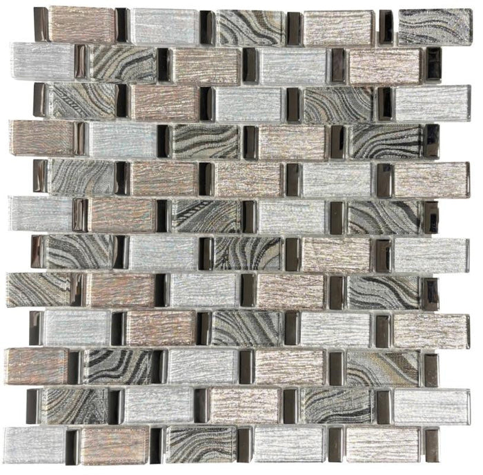 Rock Wind Glass Mosaic Tile 12x12 Sheet 1