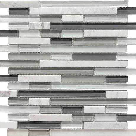 London Linear 12x12 Glass Strip Mosaic Tile