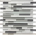 London Linear 12x12 Glass Strip Mosaic Tile