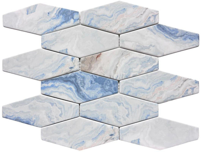 Blue Sky Elongated Glass Mosaic Tile 12x12 Sheet 1