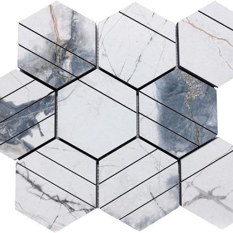 Pietra Milano Craft 4" Hex Porcelain Mosaic Tile 12x12