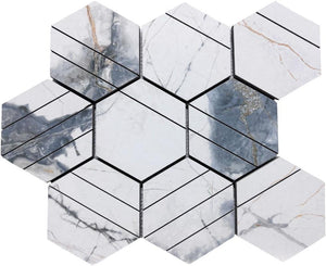 Pietra Milano Craft 4" Hex Porcelain Mosaic Tile 12x12