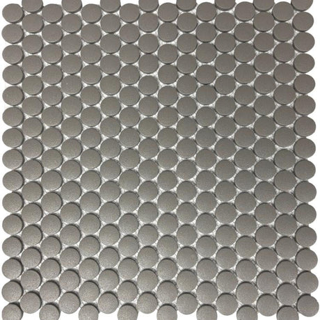 Graphite 1" Penny Round Porcelain Mosaic Tile 12x12 Sheet