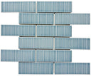 Coastal Hues Blue 2x6 Glass Mosaic Tile 12x12 Sheet