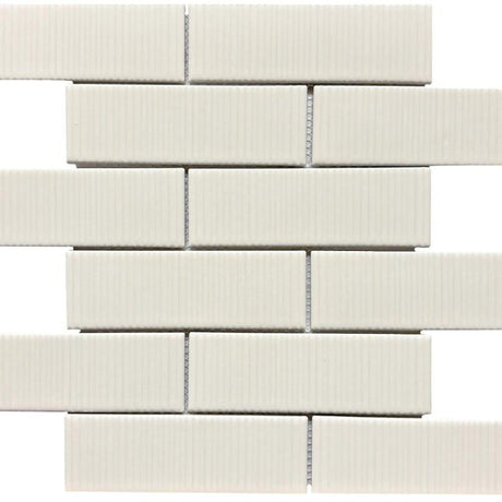 Coastal Hues Beige 2x6 Glass Mosaic 12x12 Sheet