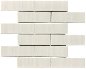 Coastal Hues Beige 2x6 Glass Mosaic 12x12 Sheet