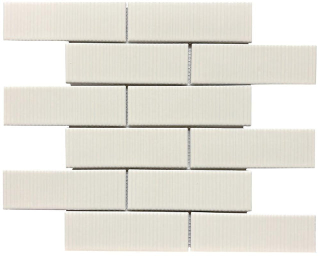 Coastal Hues Beige 2x6 Glass Mosaic 12x12 Sheet