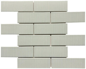 Coastal Hues Green 2x6 Glass Mosaic Tile 12x12 Sheet