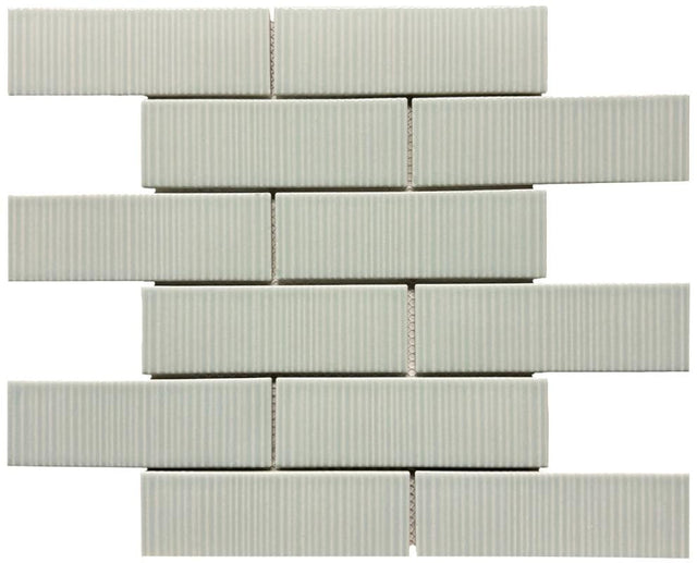 Coastal Hues Green 2x6 Glass Mosaic Tile 12x12 Sheet