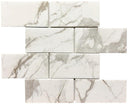 Carrara 3x6 Glass Mosaic Tile 12x12 Sheet